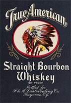 True American Whiskey label, 1915–1920